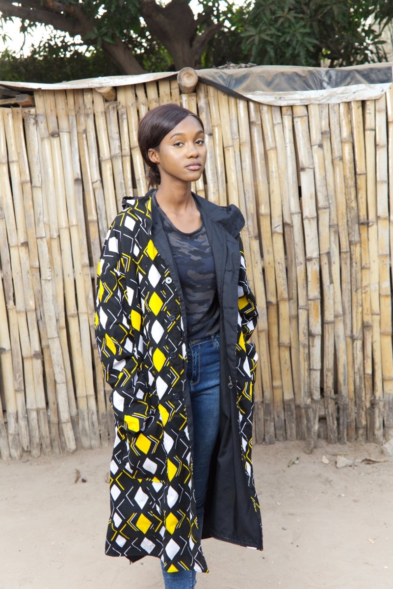 African Summer Parka In Black & Yellow - The Continent Clothing
