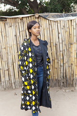 African Summer Parka In Black & Yellow - The Continent Clothing