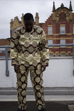 African Top in Brown Ankara - Continent Clothing