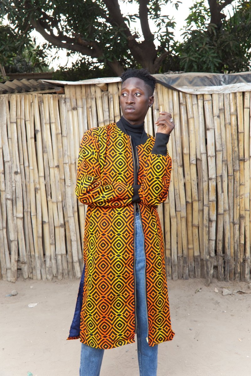 African Trench Coat in Electric Orange - The Continent Clothing