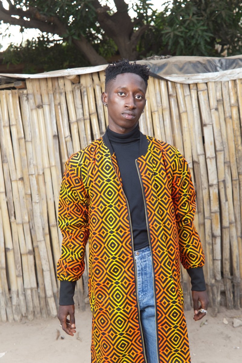 African Trench Coat in Electric Orange - The Continent Clothing