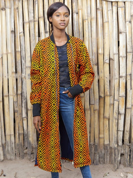 Cappotto africano in stampa verde Ankara - Abbigliamento Festival