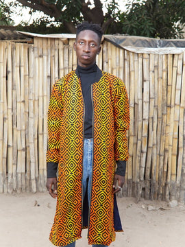 African Trench Coat in Electric Orange