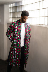 African Trench Coat in Electric Pink - The Continent Clothing