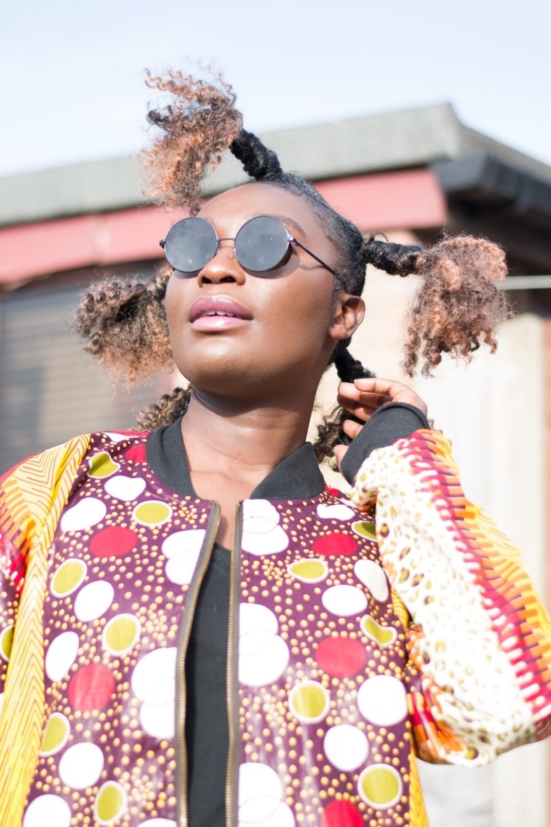 African Trench Coat in Orange Ankara Print - Festival Clothing - Continent Clothing