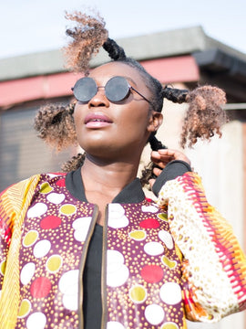 Trench africano in stampa di Ankara arancione - abbigliamento di festival