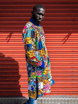 African Trench Coat in Patchwork- Festival Clothing