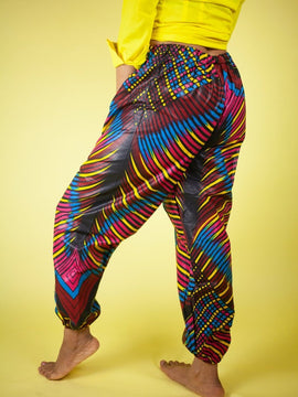 Pantaloni africani con stampa Ankara oro - Pantaloni Festival