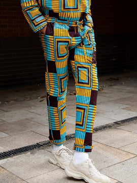 Afrikanische Hose In blau Kente Druck