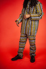African Trousers in Earthy Tones Mud Cloth - Continent Clothing