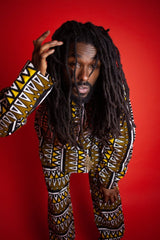African Trousers in Earthy Tones Mud Cloth - Continent Clothing