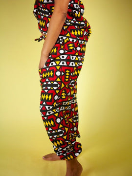 Pantaloni africani con stampa Ankara oro - Pantaloni Festival