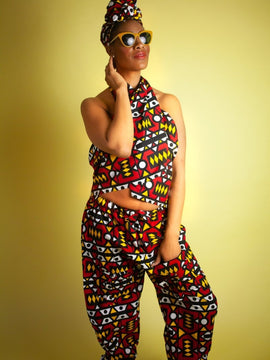 Pantaloni africani con stampa Ankara oro - Pantaloni Festival