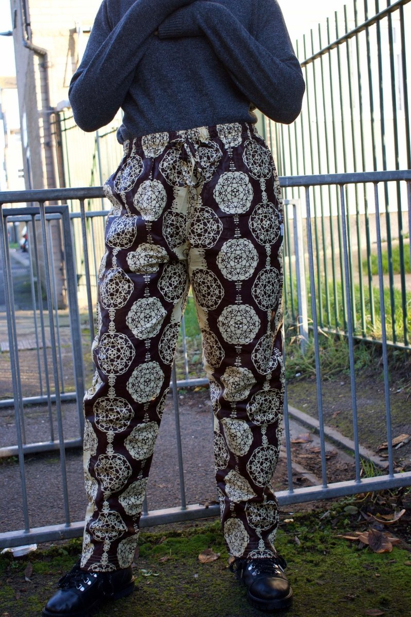 African Trousers in Gold Ankara Print - Festival Trousers - Continent Clothing