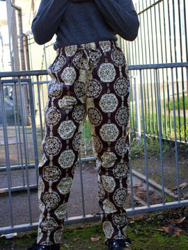 Pantaloni africani con stampa Ankara oro - Pantaloni Festival