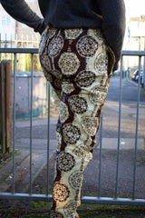African Trousers in Gold Ankara Print - Festival Trousers - Continent Clothing