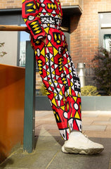 African Trousers In Red Sumakaka Print - Continent Clothing