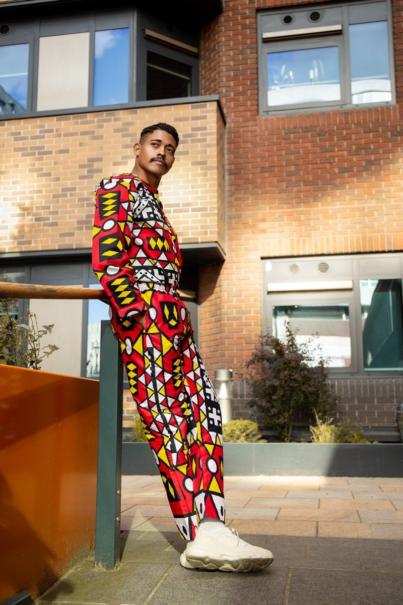 African Trousers In Red Sumakaka Print - Continent Clothing