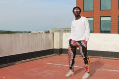 African Trousers/Pants in Black Dashiki - Continent Clothing