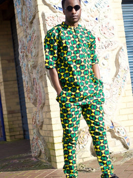 Pantalons/pantalons africains en vert Ankara - Pantalon festival