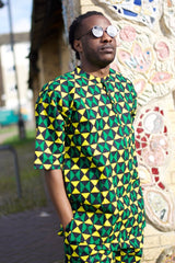 African Trousers/Pants in Green Ankara - Festival Trousers - Continent Clothing