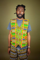 African Waistcoat in Orange Kente - Continent Clothing