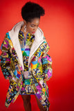 African Winter Coat In Crazy Patchwork - Continent Clothing