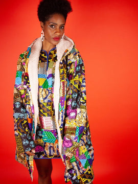 Parco africano in Patchwork - Cappotto Africano