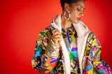African Winter Coat In Crazy Patchwork - Continent Clothing
