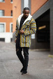 African Winter Coat In Earthy Mud Cloth - Continent Clothing