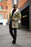 African Winter Coat In Earthy Mud Cloth - Continent Clothing
