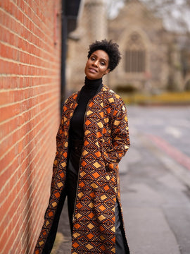 Cappotto africano in stampa verde Ankara - Abbigliamento Festival