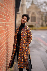 African Winter Coat in Warming Orange - Continent Clothing