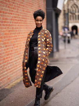 Cappotto africano in stampa verde Ankara - Abbigliamento Festival
