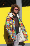 African Woolen Parka in Patchwork - African Winter Coat - Continent Clothing