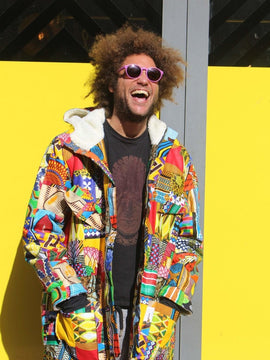 African Woolen Parka in Patchwork - African Winter Coat