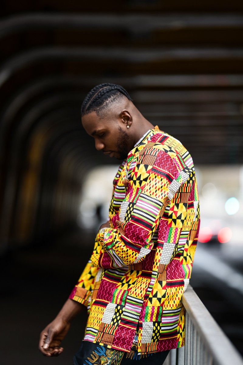 Amazing Kente Shirt in Yellow - Continent Clothing