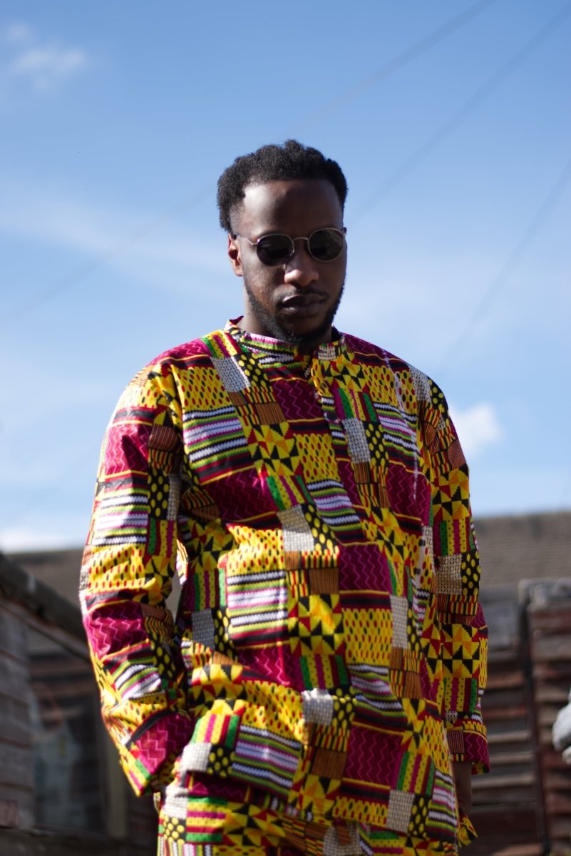 Amazing Kente Shirt in Yellow - Continent Clothing