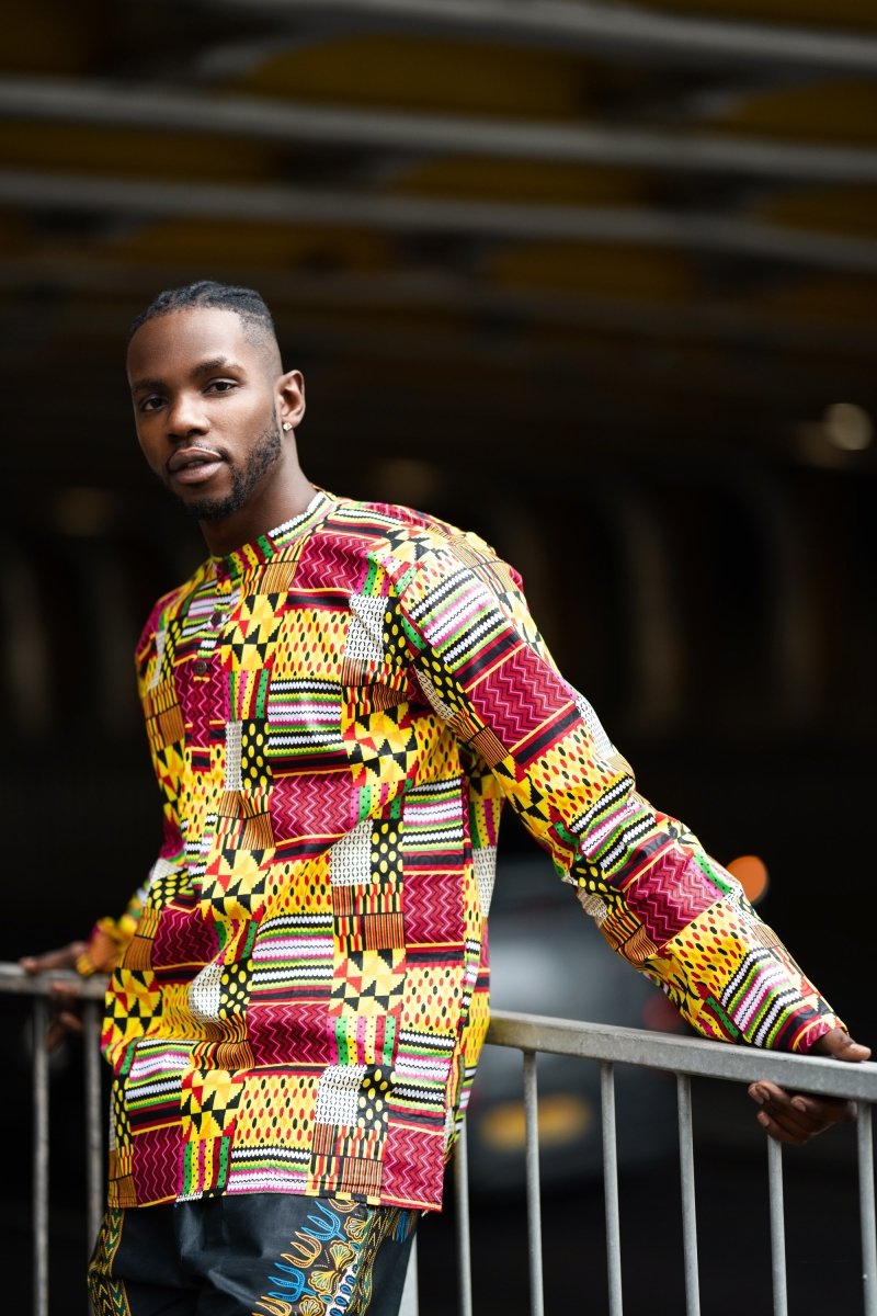 Amazing Kente Shirt in Yellow - Continent Clothing