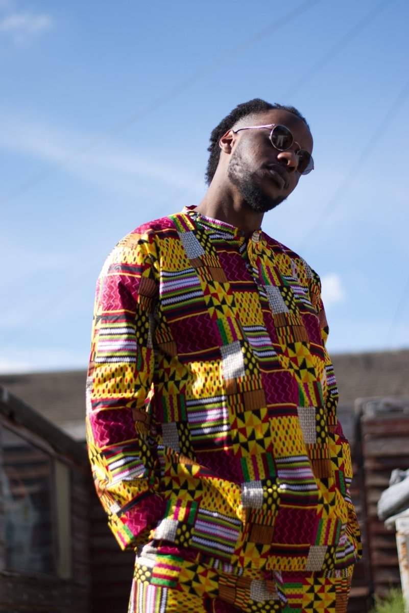 Amazing Kente Shirt in Yellow - Continent Clothing
