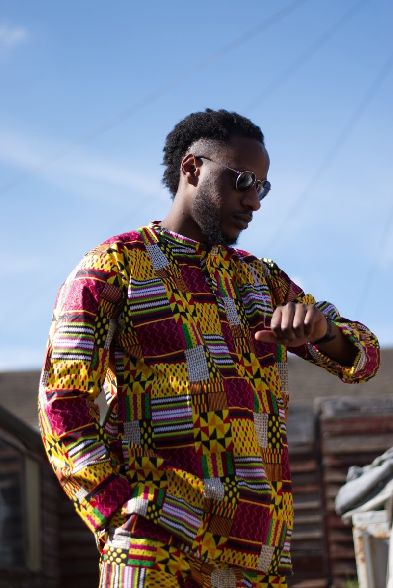 Amazing Kente Shirt in Yellow - Continent Clothing