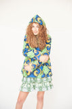 Ankara Print Hoodie in Blue - Continent Clothing