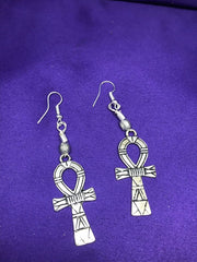 Ankh Charm Earrings made with Silver - Continent Clothing