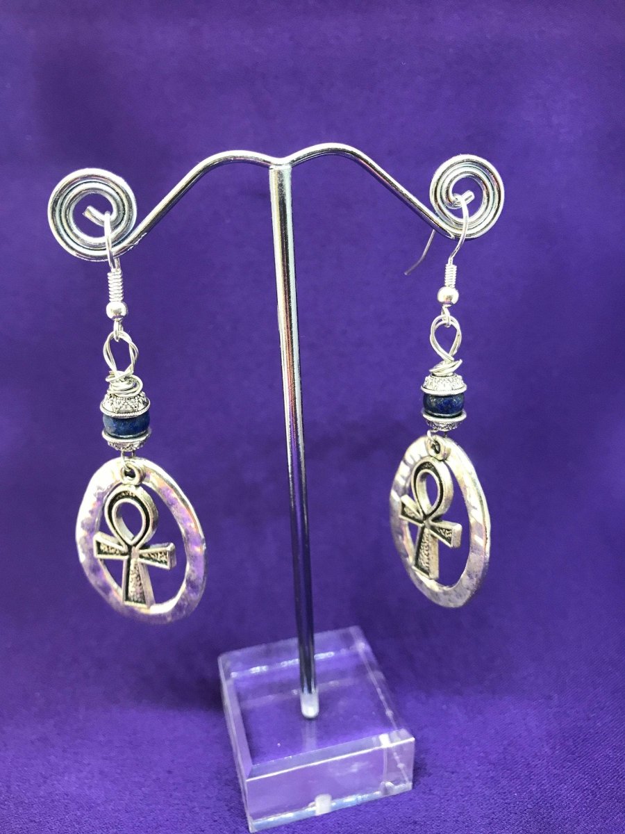 Ankh Hoops in Silver - Continent Clothing 