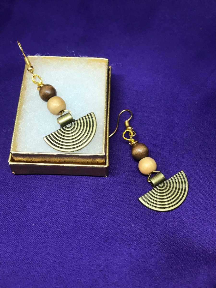 Brass Boho Earrings With Tribal Influence - Continent Clothing