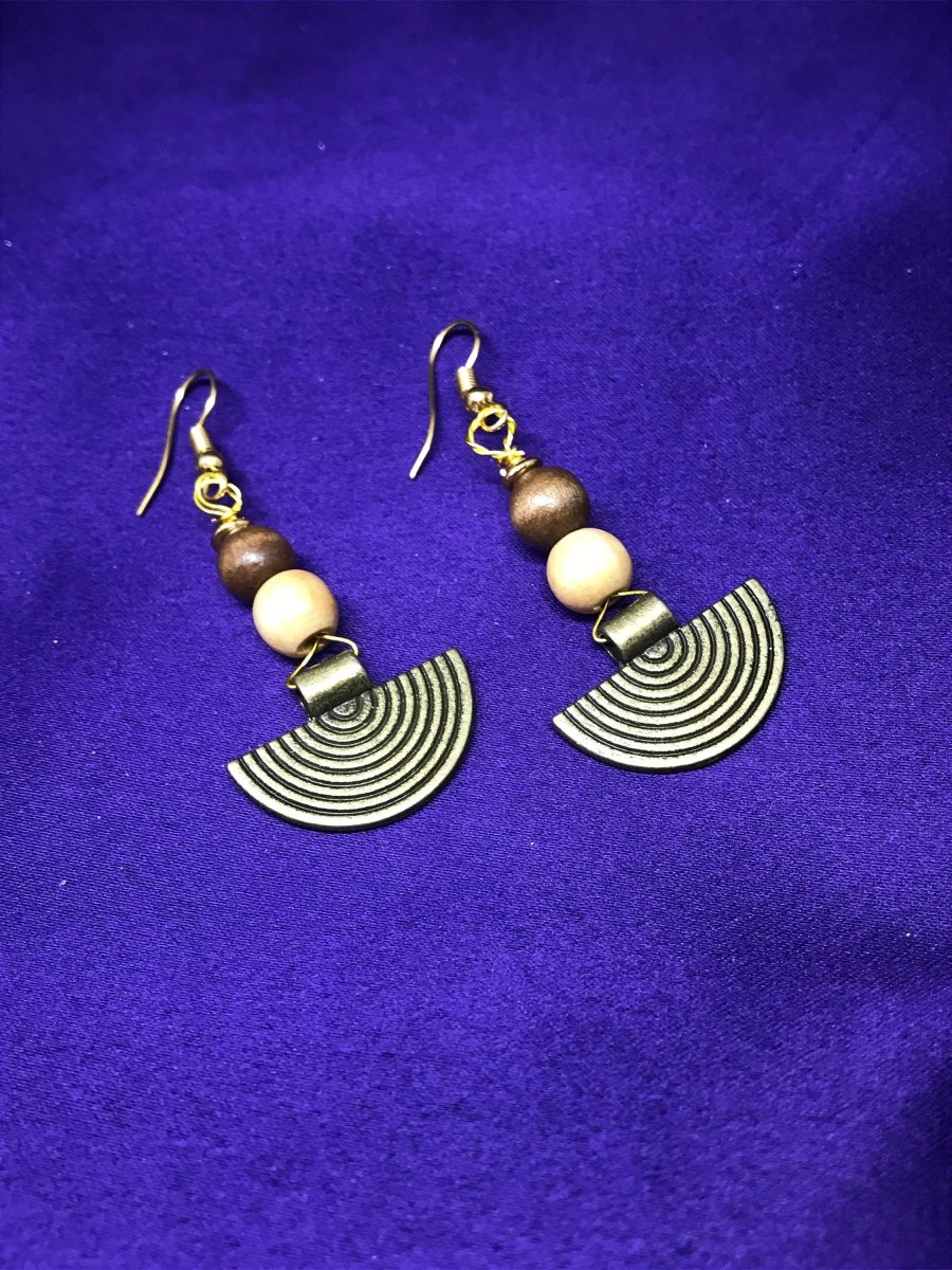 Brass Boho Earrings With Tribal Influence - Continent Clothing