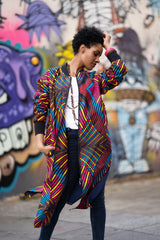 Summer Festival Coat In Wow Print - Continent Clothing