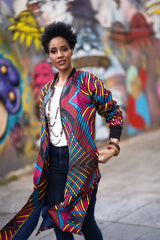 Summer Festival Coat In Wow Print - Continent Clothing