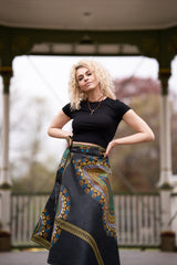 African Maxi Skirt In Black - Continent Clothing