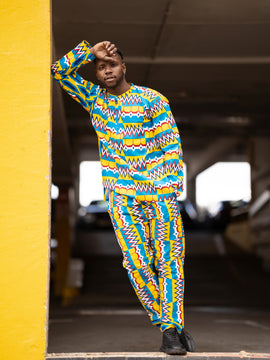 Pantalones Africanos En Letra Azul